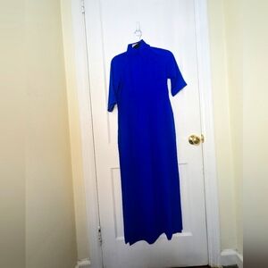 Vintage cheongsam royal blue dress